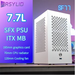 Arsylid SF77 ITX Chassis SFX PSU 185mm Graphics Card 70mm Radiator Smaller Independent Display Case 7.7L